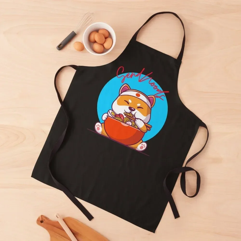 

Send Noods Ramen Dog Apron Waterproof women's kitchens Kitchens Men Apron