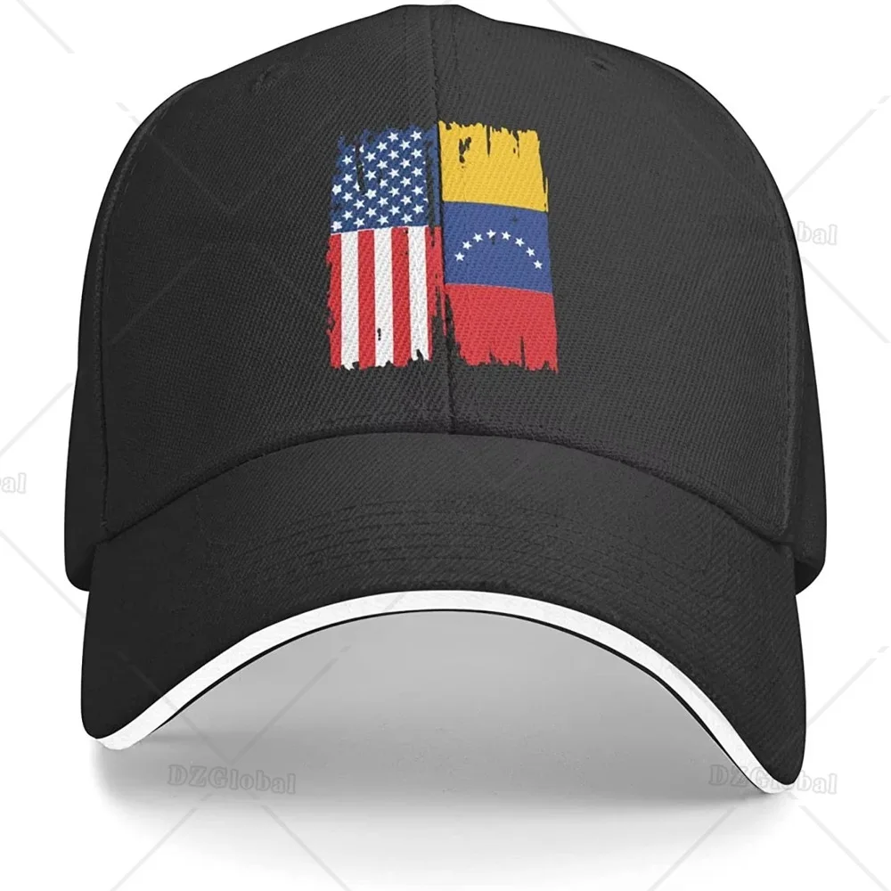 USA Venezuela Flag Unisex Dad Hat Adjustable Trucker Hat Casual Baseball Cap