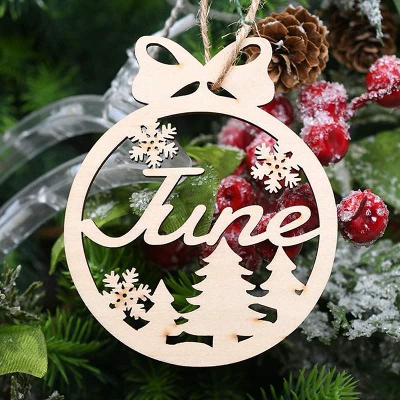 Custom-Made Name Christmas Ornament Personalized Laser Cut Customized Baubles Name Wooden Snowflake Christmas Hanging Gift Tags