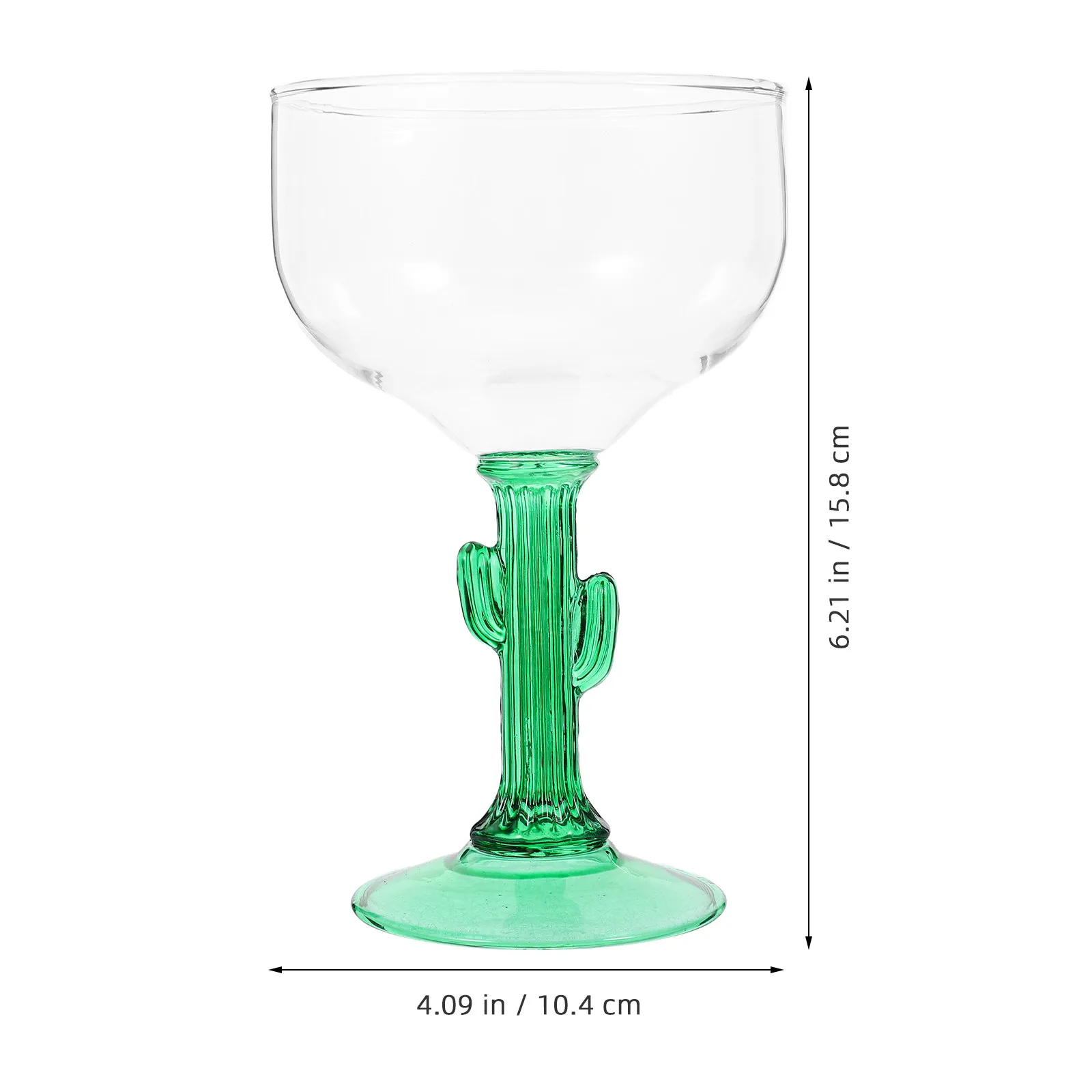 1Pcs Cactus Margarita Glass Fine Workmanship Goblet Stylish Cactus Design Drinking Cup for Bar Home Office Wedding Anniversary