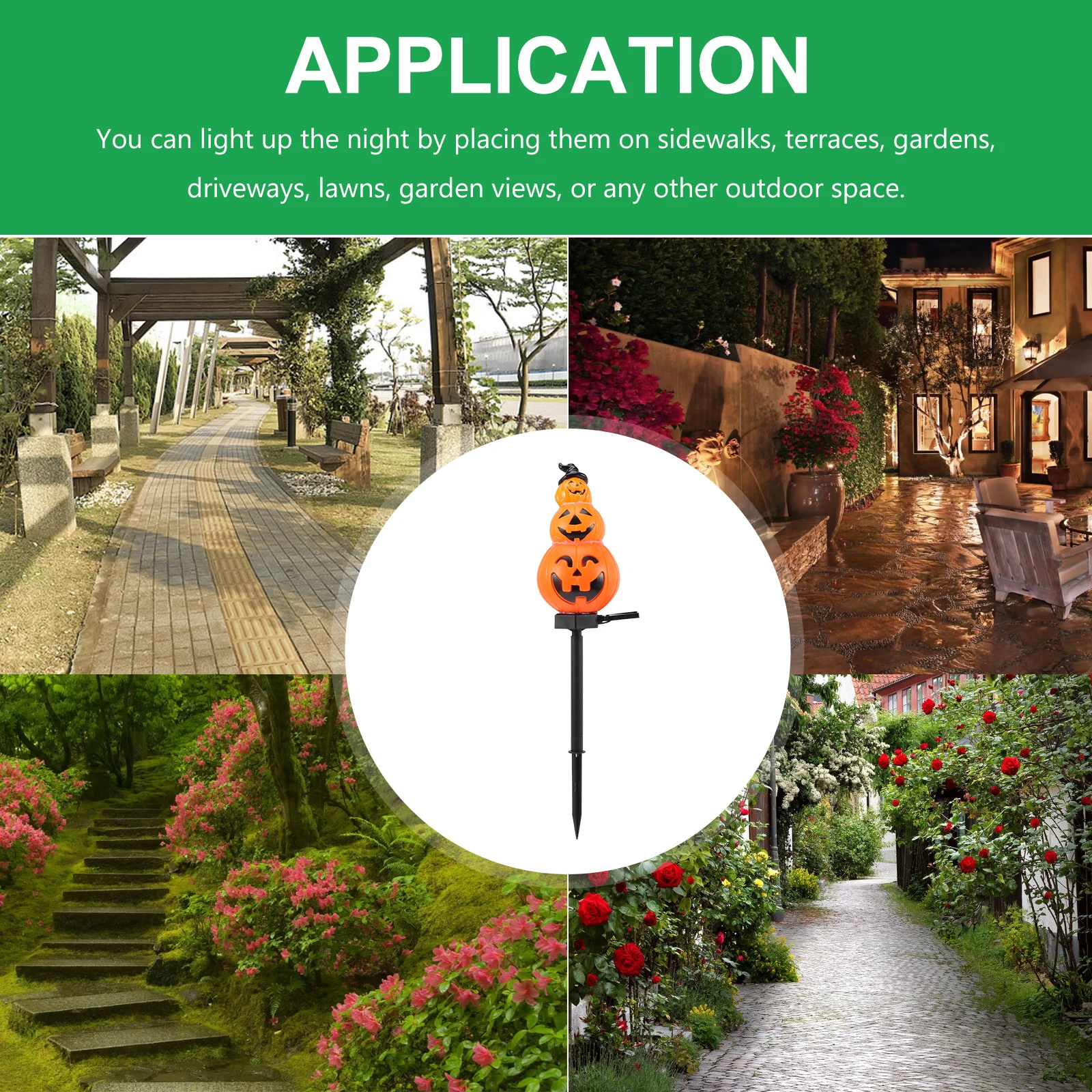 هالوين الديكور في الهواء الطلق ضوء اليقطين الشمسية حصة مصباح دائم البلاستيك مهرجان المناظر الطبيعية الشمسية هالوين اليقطين الخفيفة #1