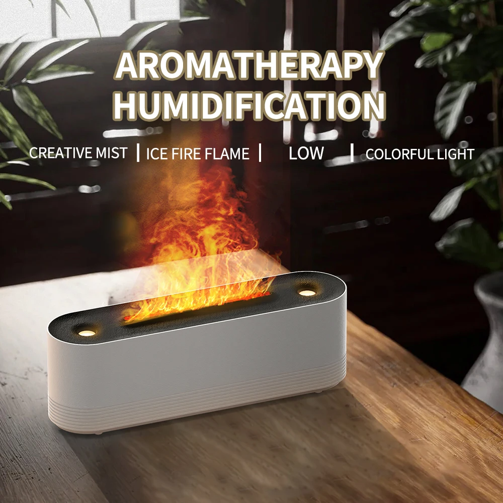 320ml New Smoke Ring Flame Aromatherapy Machine Home Bedroom Desktop Yoga Diffuser Jellyfish Decompression Flame Humidifier