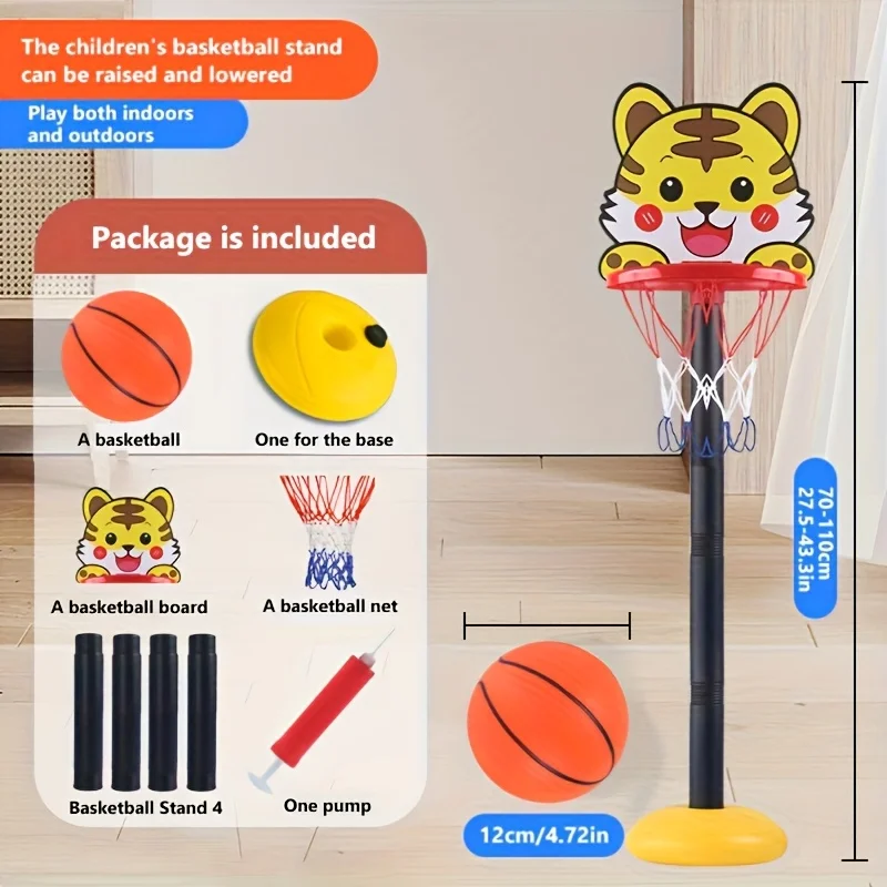 حامل كرة سلة للأطفال بارتفاع قابل للتعديل - مزيج من الملاهي في الأماكن المغلقة والخارجية وإطار كرة السلة للألعاب الخارجية