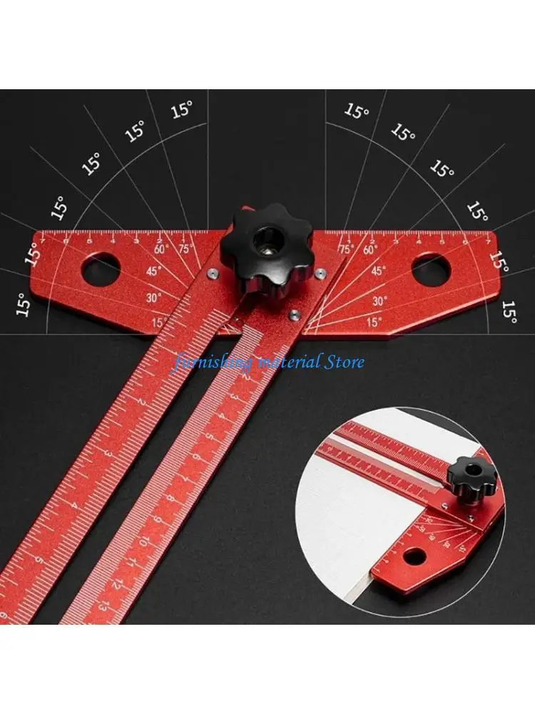 

Y5GD T Type Woodworking Ruler Scriber Marking Line Ruler Marking Positioning Scribing Ruler Layout Measuring Tools