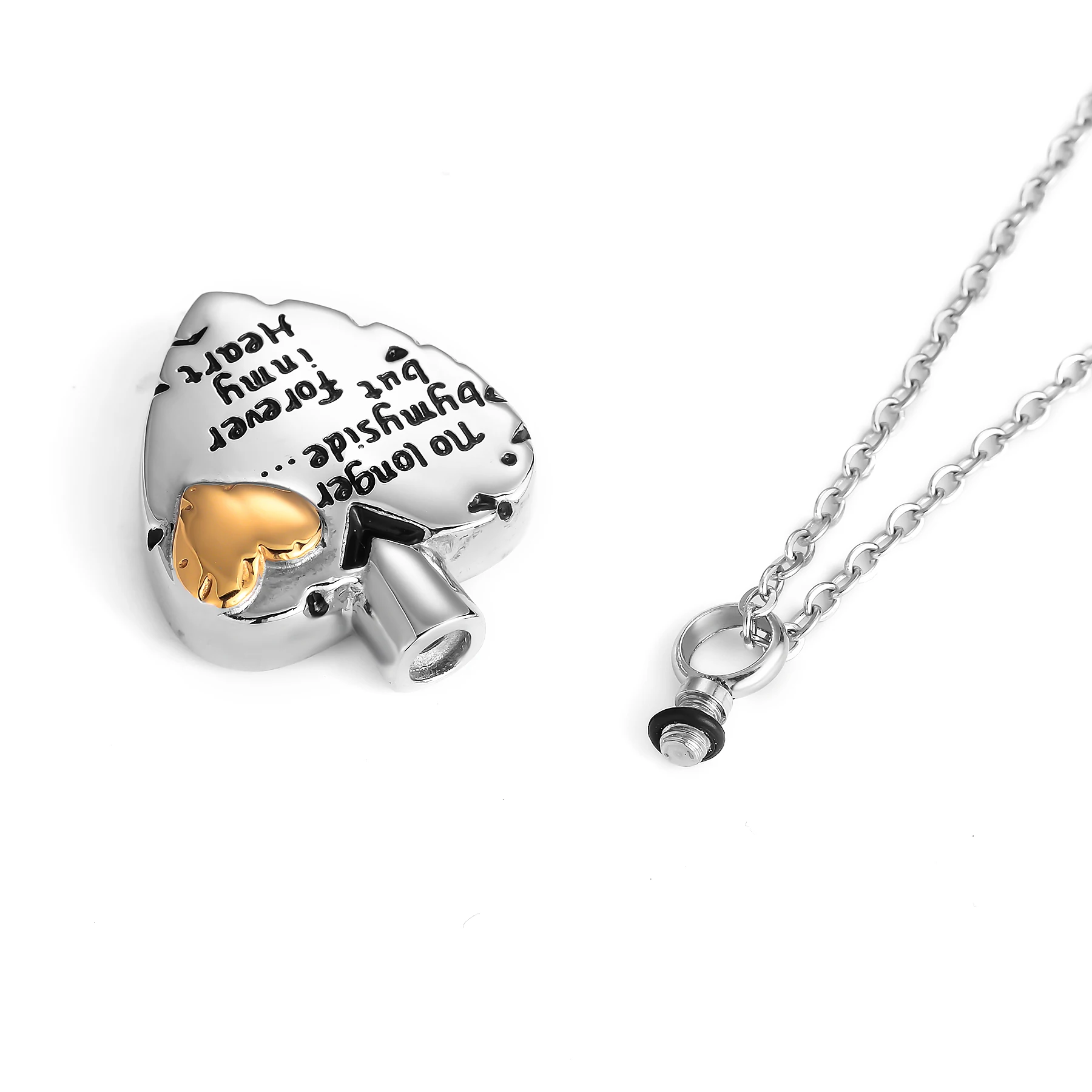 Fashion Cremation Jewelry Stainless Steel Heart Keepsake Ashes Necklace For Men Women or Pet Memorial Urn Pendant Necklace