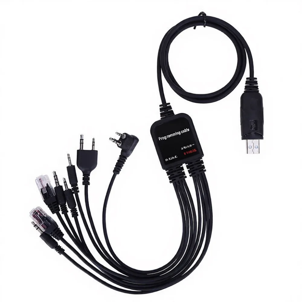 High Performance Walkie Talkie Write Frequency Line 8 In 1 Universal Data Cable USB Programming Cord For Radio Tech