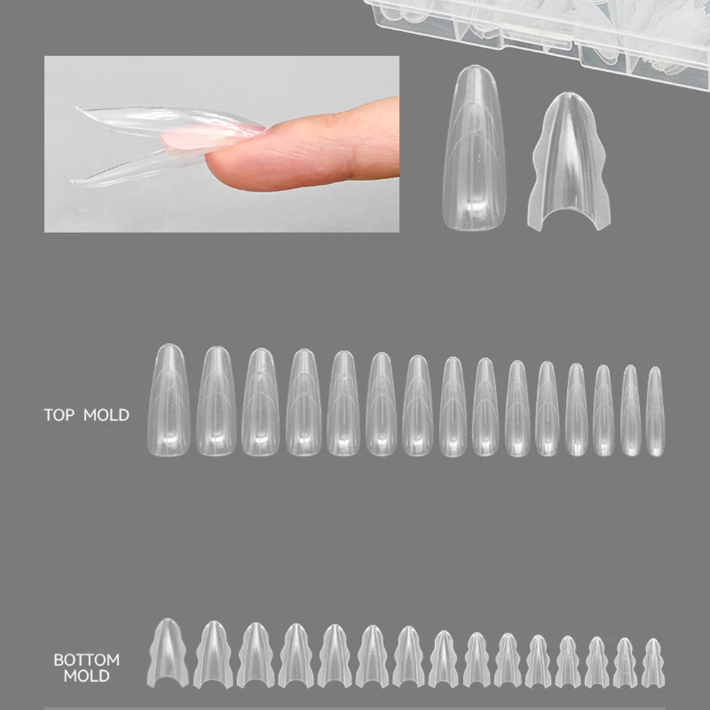 แบบฟอร์มทำเล็บคู่ 180 ชิ้น/กล่อง 15 ขนาด แบบผสม สำหรับต่อเล็บ แบบฟอร์มคู่ ทรงยาว ทรงโลงศพ ทรงอัลมอนด์ สำหรับทำเล็บมือและเล็บเท้า