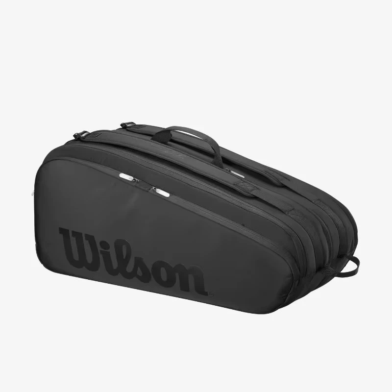 Borsa da tennis Wilson per 9 racchette Noir Tour Zaino da tennis professionale multifunzione di grande capacità Borsa per racchette da campo della squadra