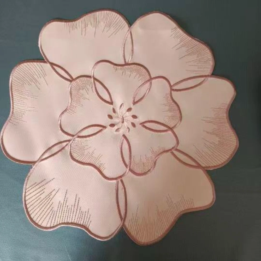Benutzerdefinierte bestickte Spitzen-Tischsets, waschbar, wiederverwendbar, unabhängige Servietten für Zuhause, Esszimmer, Restaurant, Urlaub, Hochzeit, Party – Detail 8