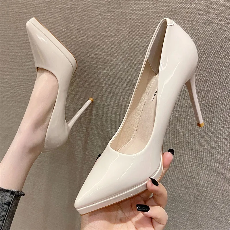 

2026 New Women Shoes Exquisite Patent Leather Pointed Tip High Heels for Woman Elegant Casual Shoes Designer Shoes Zapatos Mujer