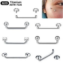 1PC/Lot Titanium Tragus Surface Piercing Tongue Bar Surface Barbell 14G /16G Micro Dermal Piercing Skin Diver Intimate Jewelry