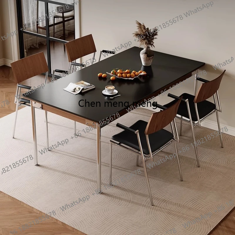 

French Retro Dining Table Romantic Rectangular Solid Wood Modern Dining Table Hallway Comfortable Design Muebles Home Furniture