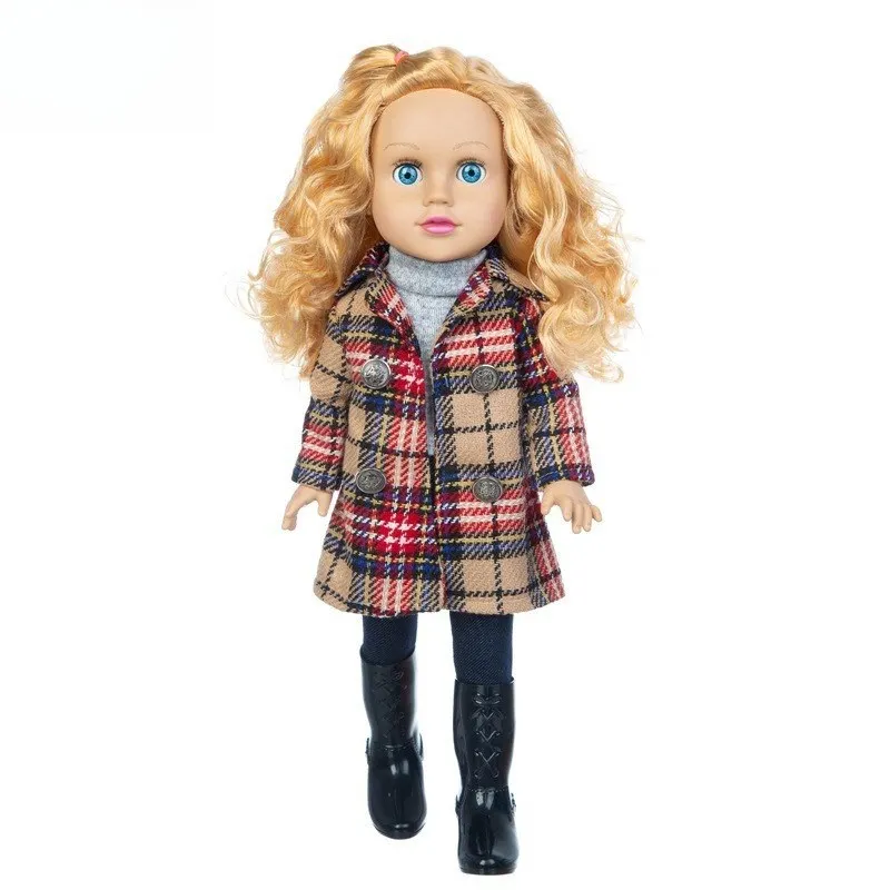 

19inch brown haired curly reborn doll, African black child toy gift