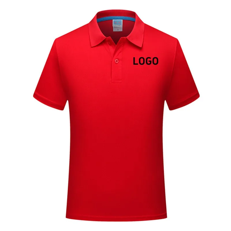 Mens Fast Drying Sports Polo with Personalized Logo, Short Sleeved Shirt with Polo Neck, Running