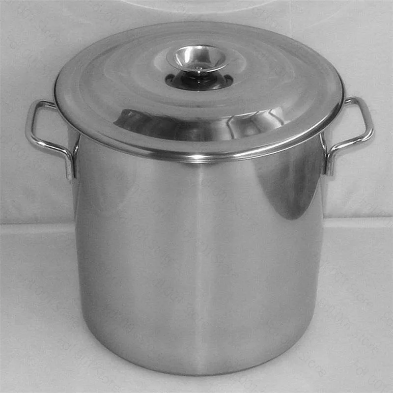 Stainless steel soup bucket stone pot with lid soup pot rice bucket storage bucket multi-purpose inclined body diameter 30cm