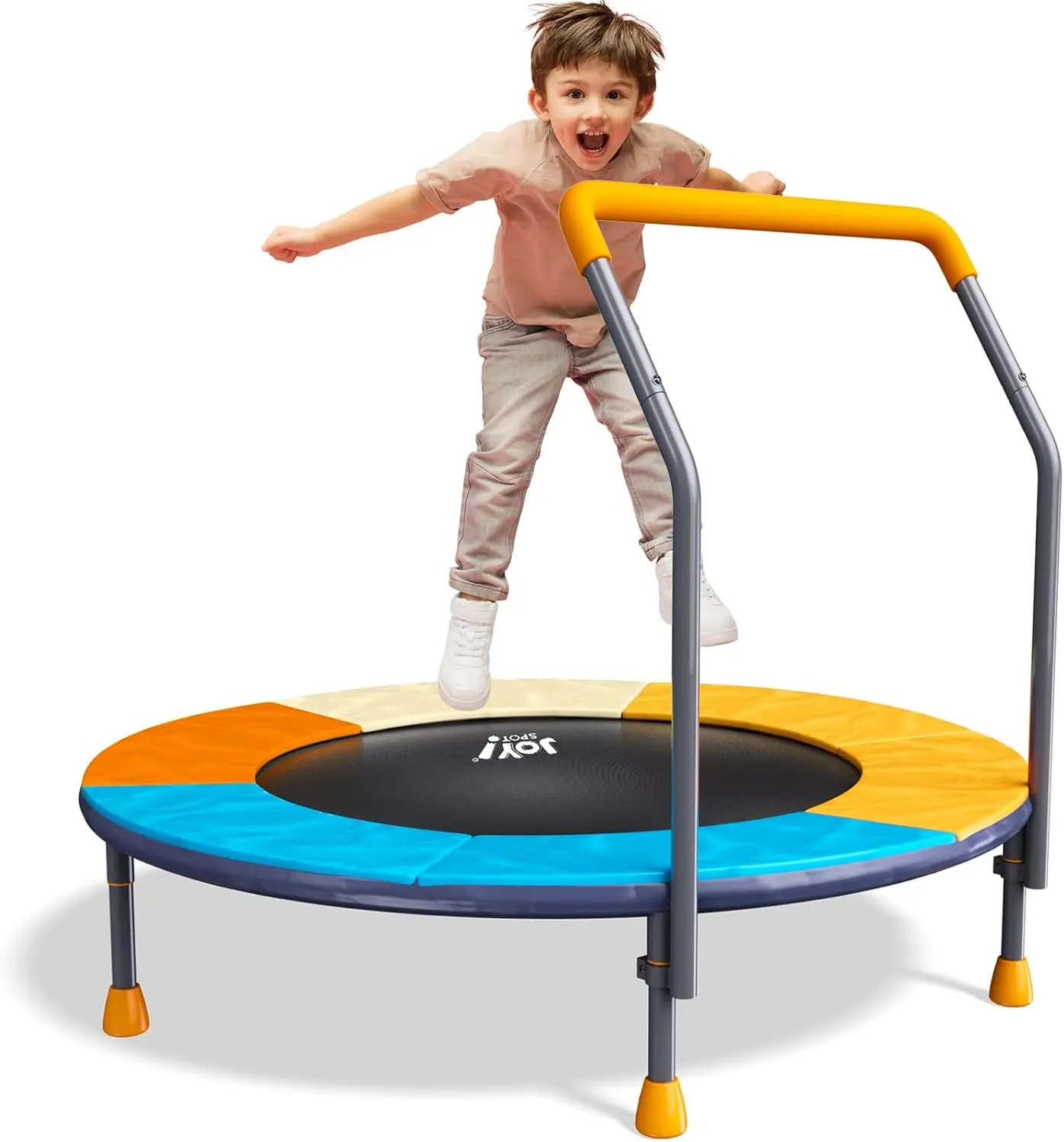 

Trampoline for Kids, 36” Mini Small Trampoline with Handle Bar Indoor Outdoor, Height-Adjustable & Max Load 150 LBS