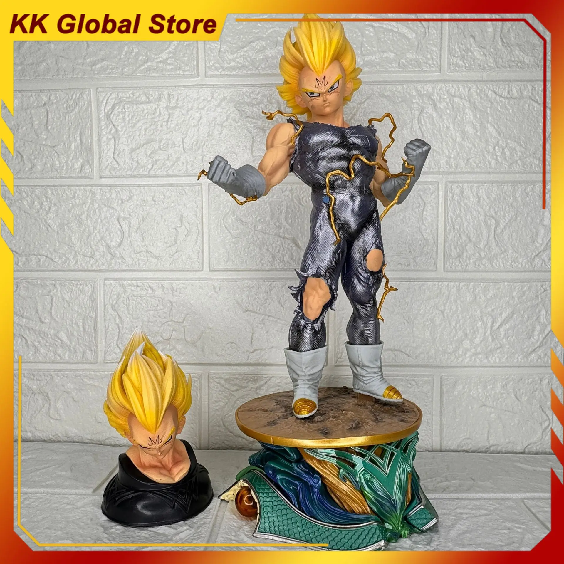 

34cm Dragon Ball Vegeta IV Perimeter PVC Model Double Head Replacement Statue Desktop Decoration Ornaments Christmas Gifts Toys