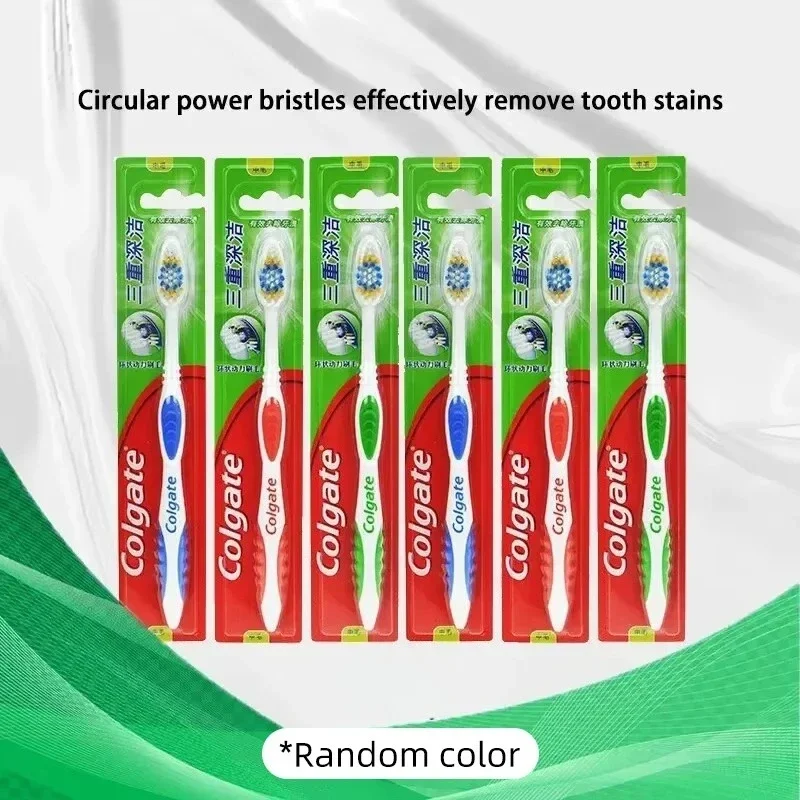Colgate Cepillos de dientes para adultos para encías sensibles/dientes, higiene bucal manual, uso doméstico, colores aleatorios