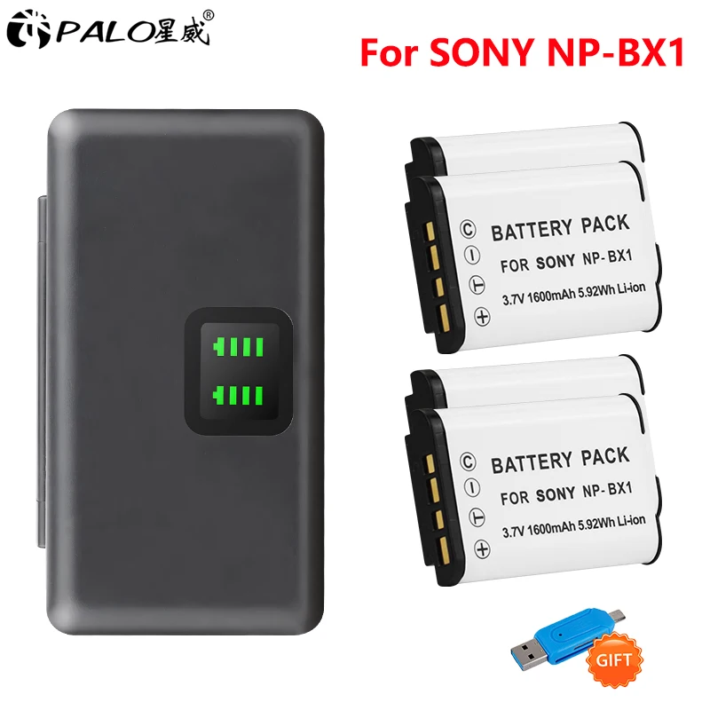 

1600mAh NP-BX1 NPBX1 NP BX1 Battery + LCD Charger Box for Sony ZV-1 RX100I PJ410 M4 M5 M6 RX1 HX350 HX60 WX500 AS300 HDR-AS300R