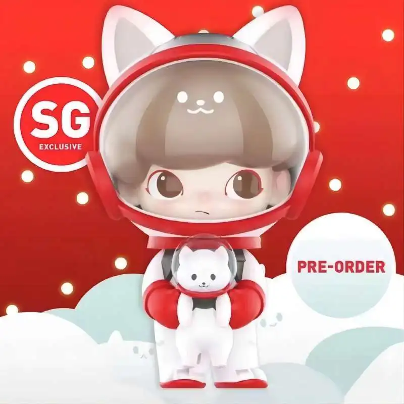 Dimoo Meow Star Man Popmart Elevator Limited Singapore Kawaii Anime PVC Action Figure Christmas Toys for Children Birthday Gift