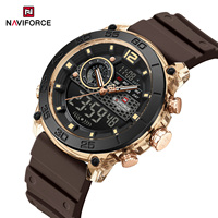 NAVIFORCE 6104 New Fashion Electronic Quartz Watch Men Calendar Luminous Casual Sports Digital Watches for Man reloj hombre