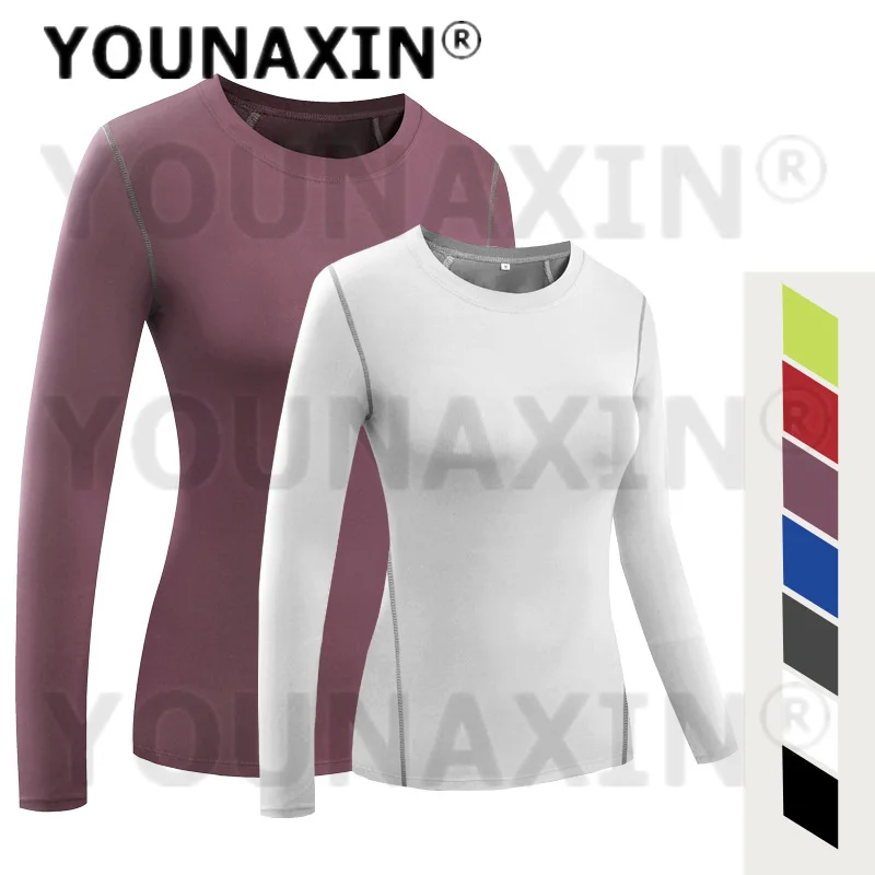 Women's Long Sleeves T-shirts Gym Yoga Training Tight Fitness Clothes Cycling Running Top S M L Sportswear XL 2XL 3XL 4XL