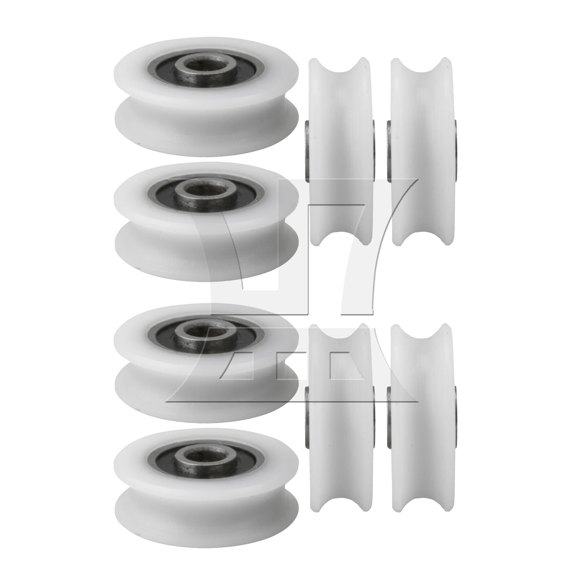 

8pcs U-Groove Guide Bearing Roller Nylon Pulley Wheel Accessory Low Noise for Sliding Door