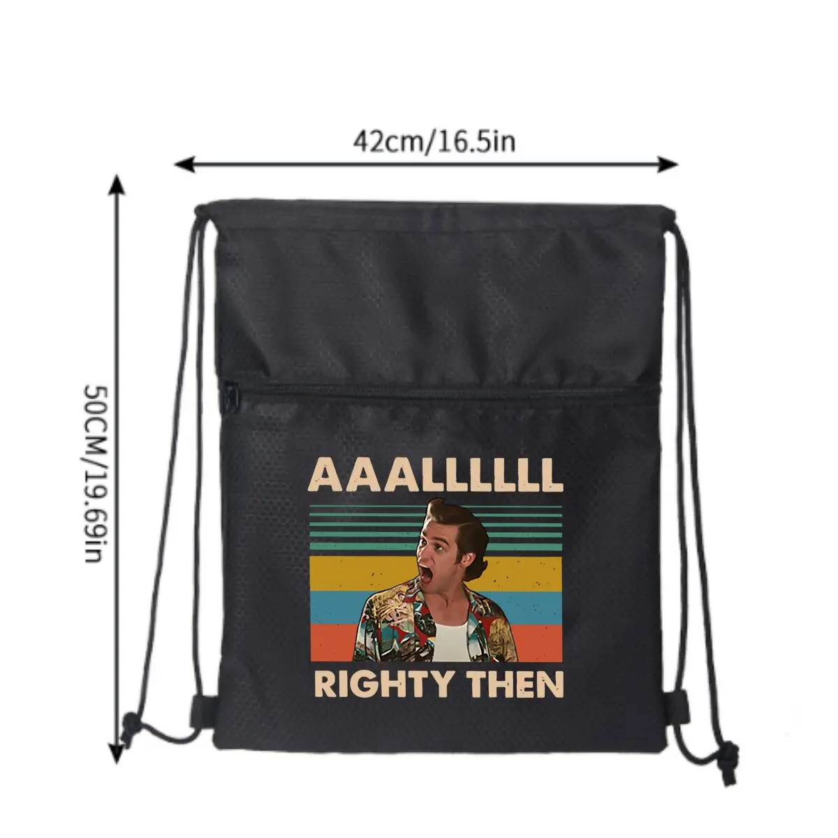 Aaallll Righty Then Quote Design  Multi-Purpose Drawstring Zipper Bag From Work to Play