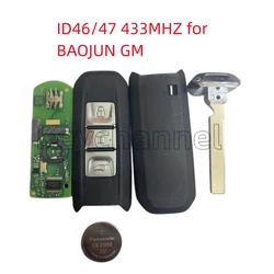 Mando a distancia con 3 botones para coche, llave inteligente con Chip ID46 ID47, 433Mhz, para Chevrolet Captiva Baojun 310, 510, 530, 560, 730, E200