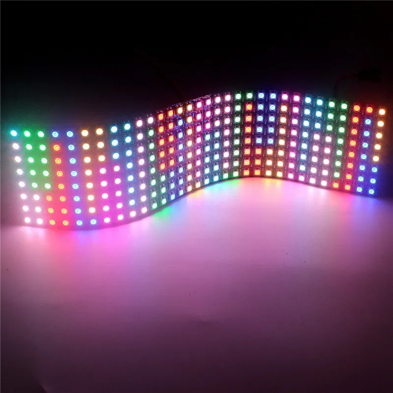 

WS2815 WS2812B RGB LED Digital Flexible Individually Addressable Panel Light Strip 8x8 16x16 8x32 Module Matrix Screen 5V 12V DC