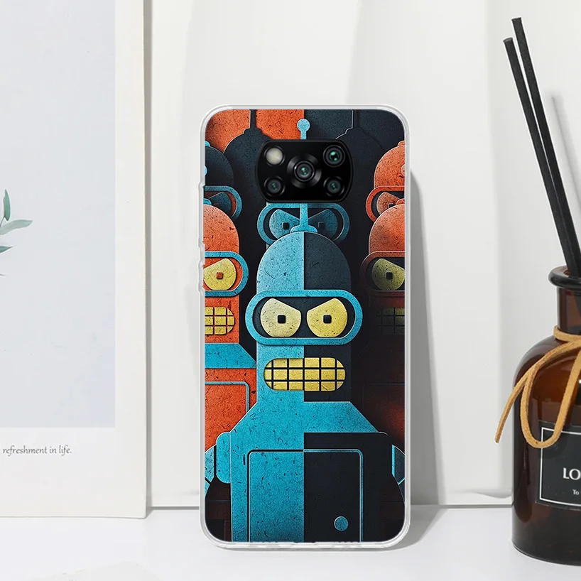 Cartoon F-Futuramas Phone Case For Xiaomi Poco X6 X5 X4 X3 Nfc F6 F5 Pro F4 Gt F3 F2 F1 M5S M4 M3 Art Fundas Back Cover