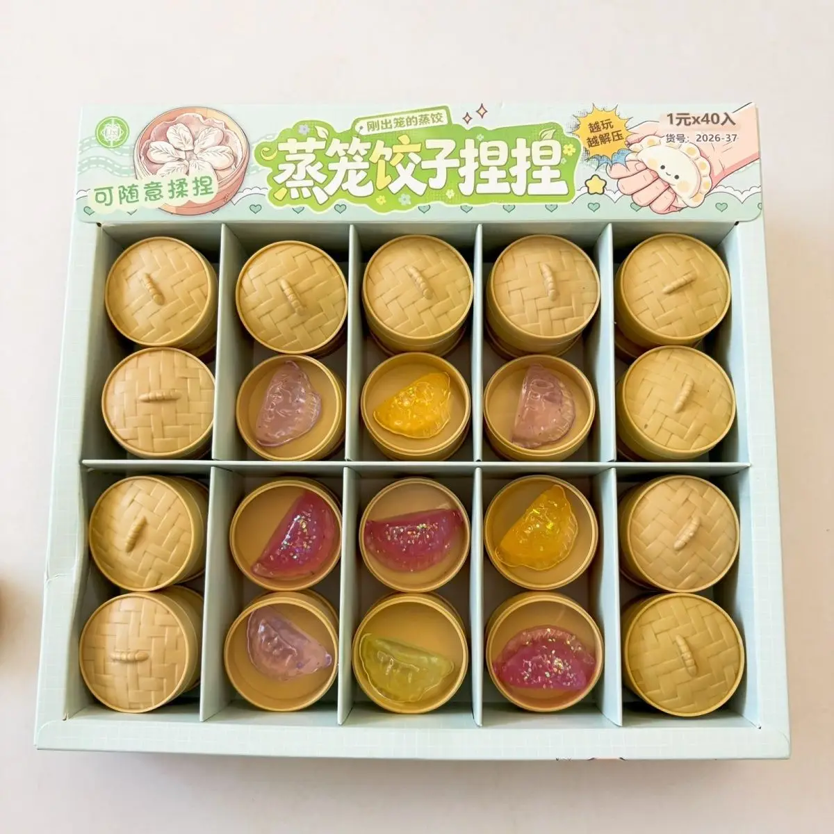 1–5 Stück Kristall-Knödel-Cartoon, niedliches Mini-Stressabbau-Spielzeug in Form eines gedämpften Knödelns, lustiges Squishy-Spielzeug als Geschenk für Eltern und Kinder