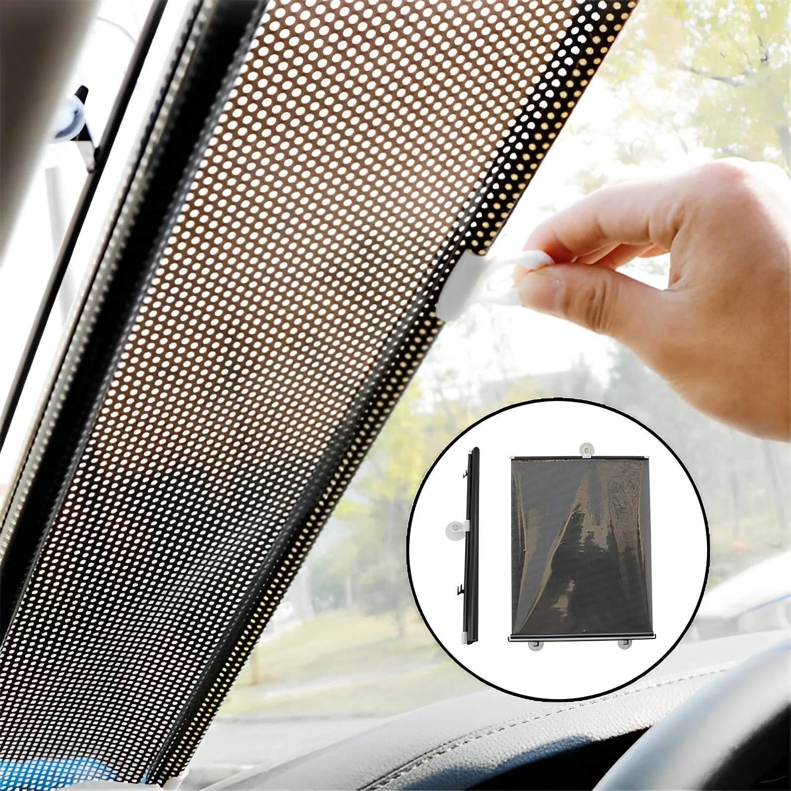 

Car Windshield Sunshade Sun Visor Solar Protection Retractable Set Front Rear Window UV-protective Curtains Car Sun Visor Covers