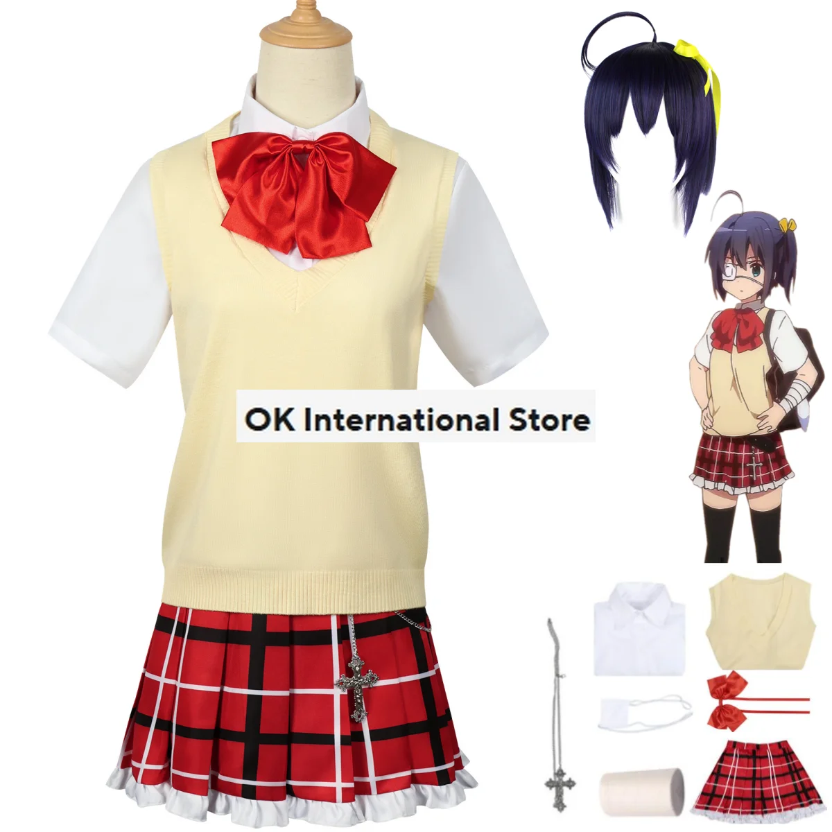 

Парик для косплея из аниме «Love», униформа школьная японская JK, Женский Камуфляжный комплект