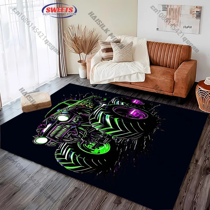 Free shipping! "Bold Monster Truck Rug for Kids' Rooms" carpet for home sofa bedroom, gift mat view 3