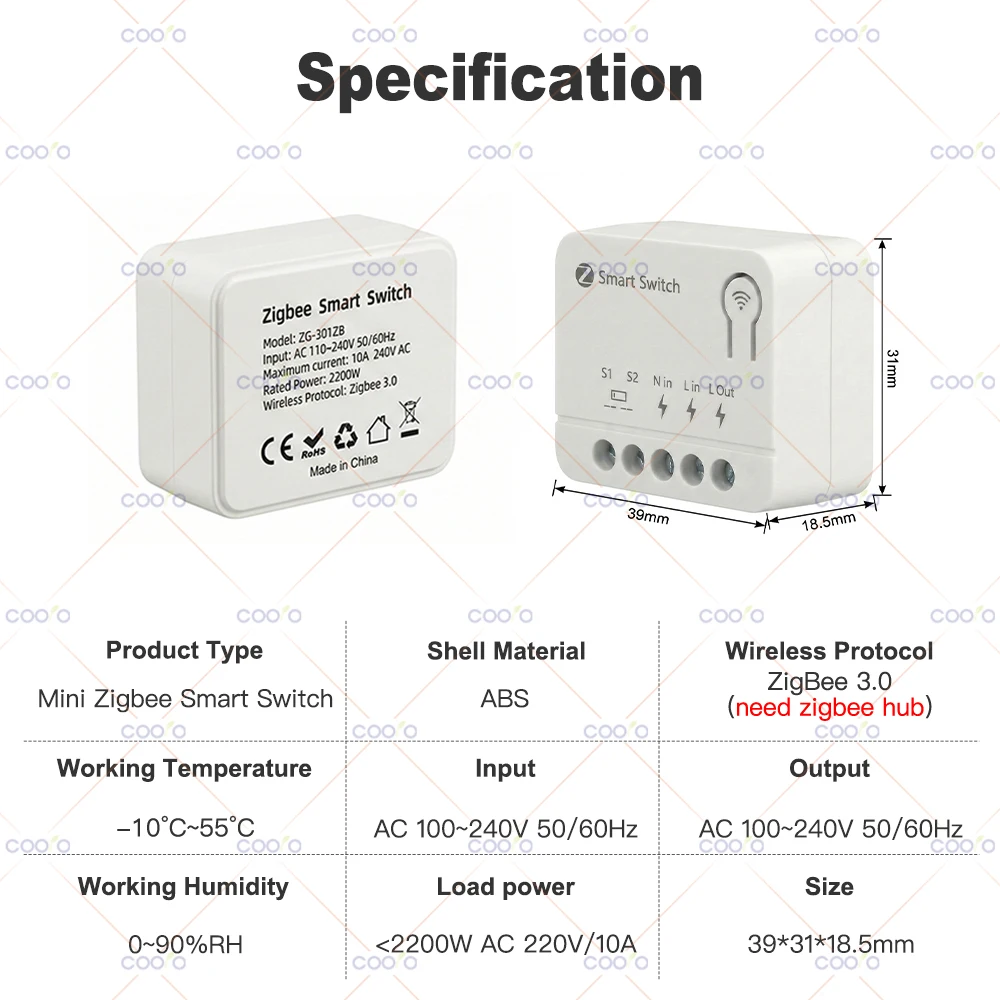 Tuya ZigBee 1 2 3-fach Smart-Schaltermodul DIY Lichtrelais-Schalter Hausautomation Kompatibel mit Smart Life Alexa Google Home Yandex – Detail 6