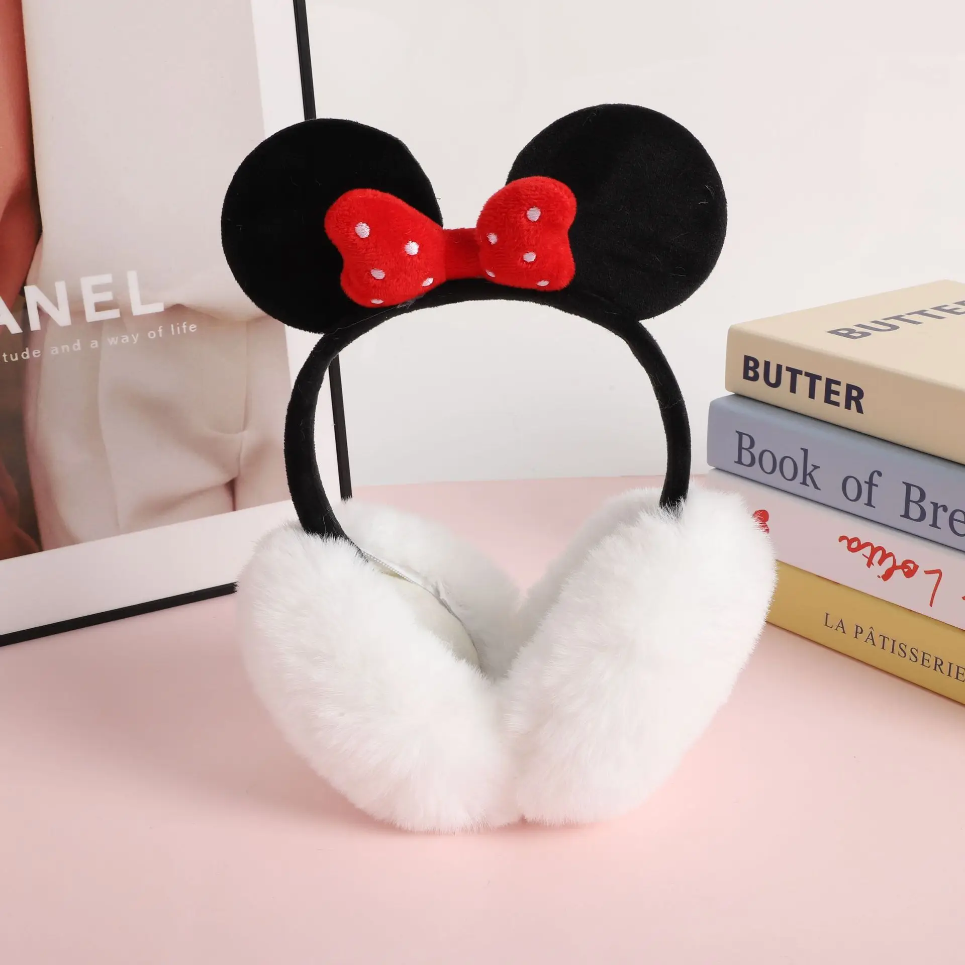 かわいいミッキー折りたたみ式冬漫画暖かいイヤーマフイヤーマフぬいぐるみ防寒抗凍結肥厚耳暖かい耳バッグ女の子ギフト