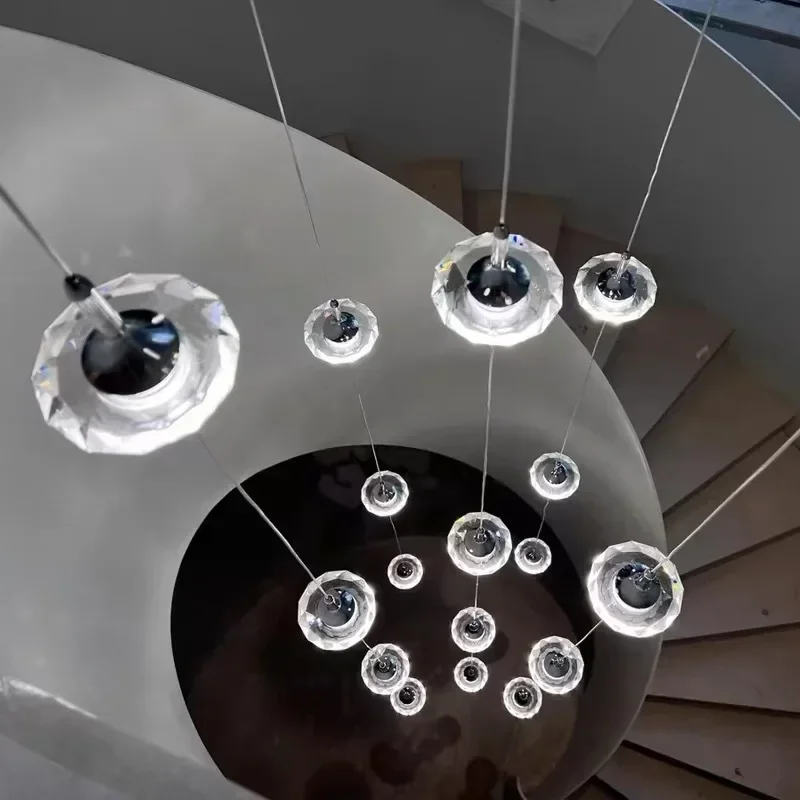 Nordic Pendant Lights Crystal Cross Design Hanging Chandelier  for Living Room Decoration Dining Table Lighting Fixtures