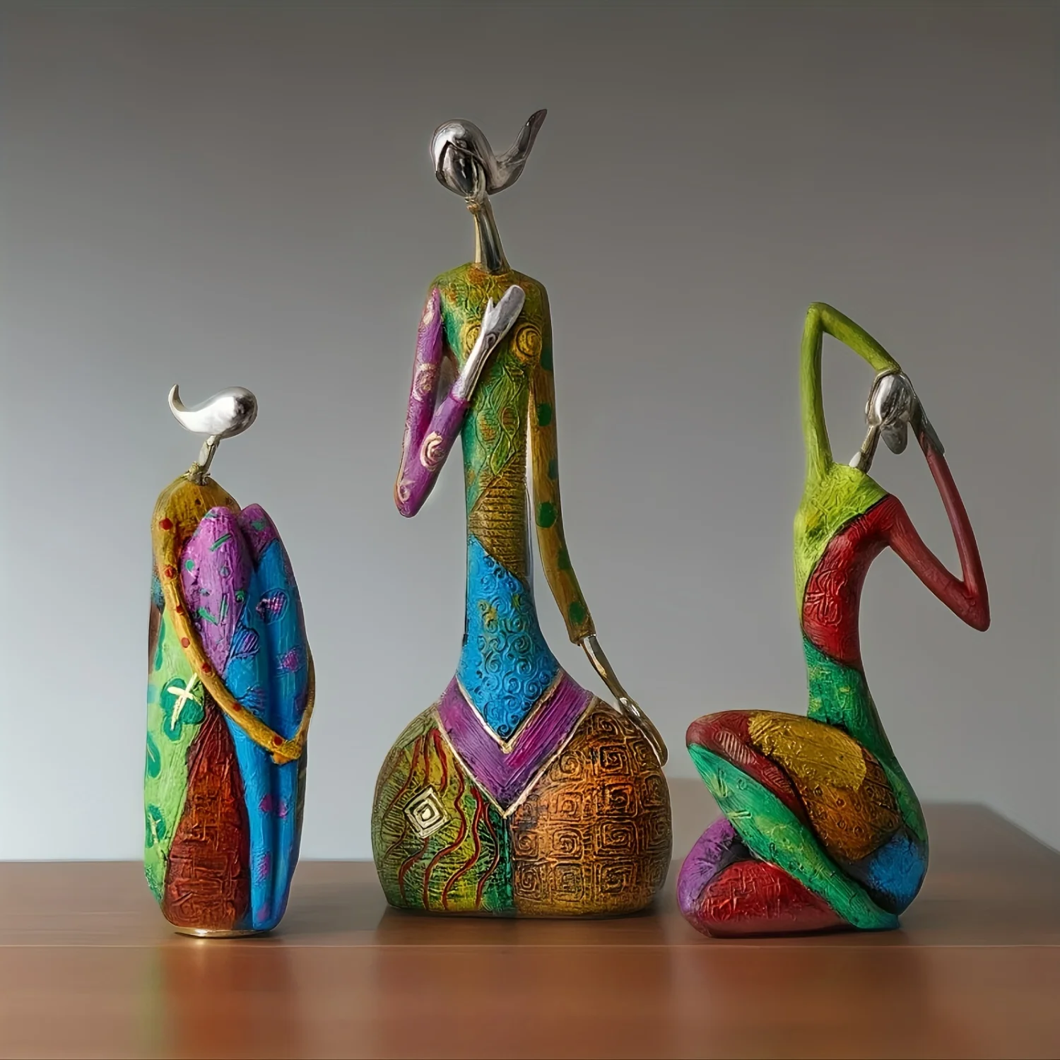 

Handmade Colorful Abstract Woman Sculpture for Modern Decor and Weddings - Unique Art Piece for Home and Events