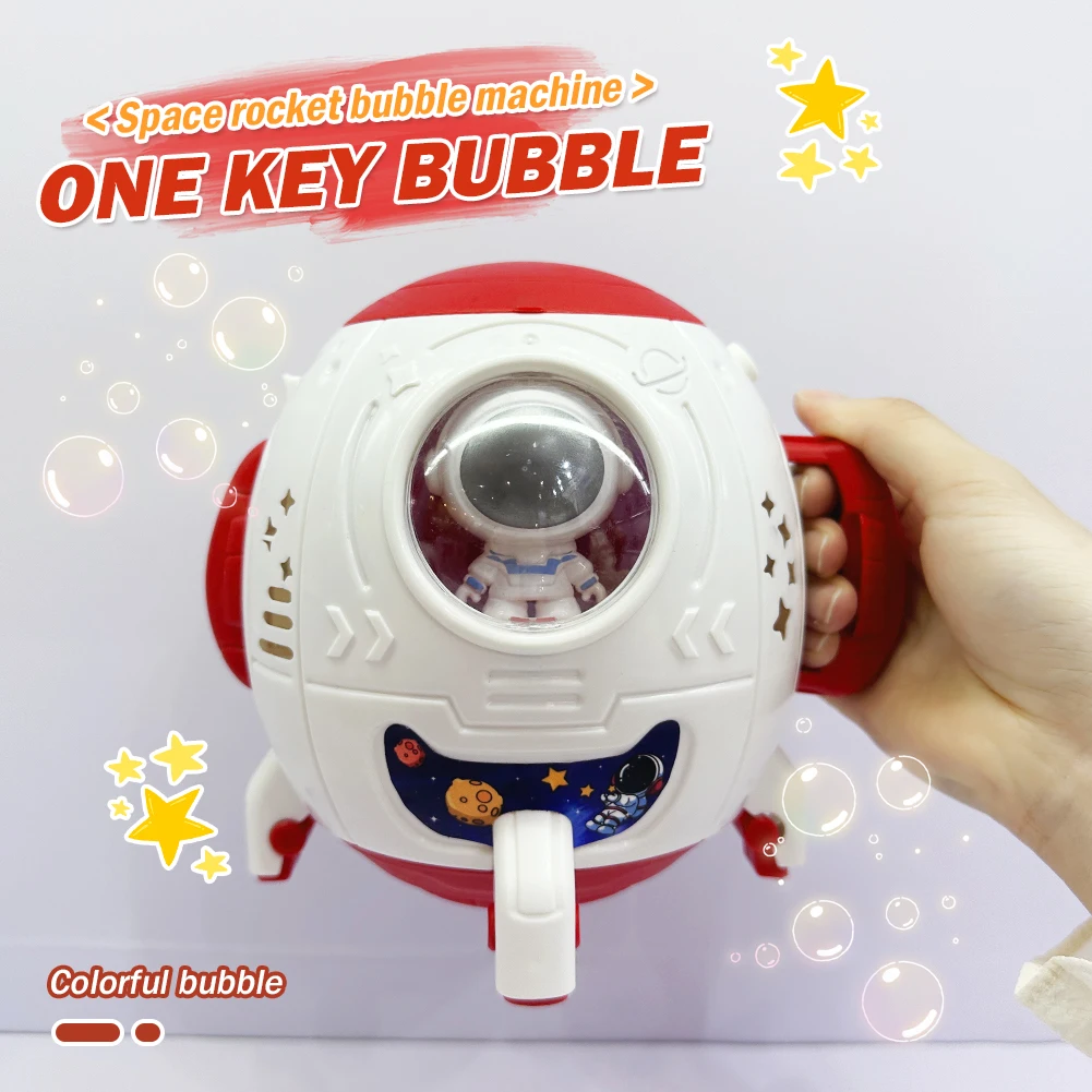 Kinderen Automatische Bubble Machine Rocket Bubble Vorm Blower Astronaut Pomperos Zeep Bubbles Maker Elektrische Outdoor Speelgoed Kid Geschenk