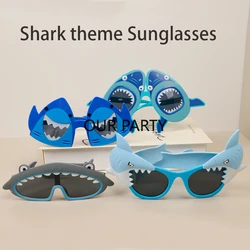 1Pcs Cartoon Ocean Animal Shark Theme Glasses Hawaii Beach Sunglasses Photography Props for Boy Girl Birthday Party Decoration