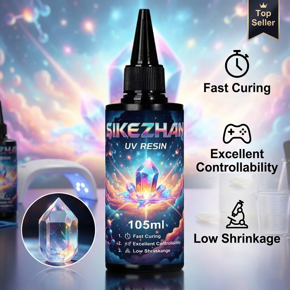 UV Resin Hard Type Crystal Clear Solar Cure Ultraviolet Resin for DIY Resin Mold Jewelry Making Art Crafts Liquid Glue