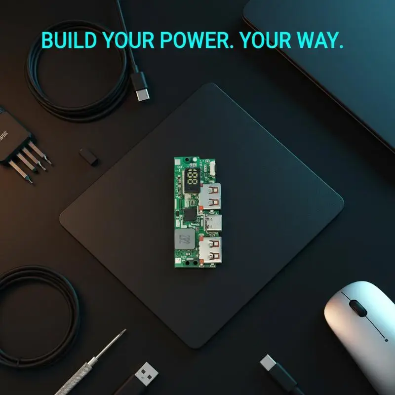 

Набор для самостоятельной сборки Power Bank 1260110 с быстрой зарядкой, электронный комплект, корпус для аккумулятора PD22.5W, аксессуары для хранения батарей