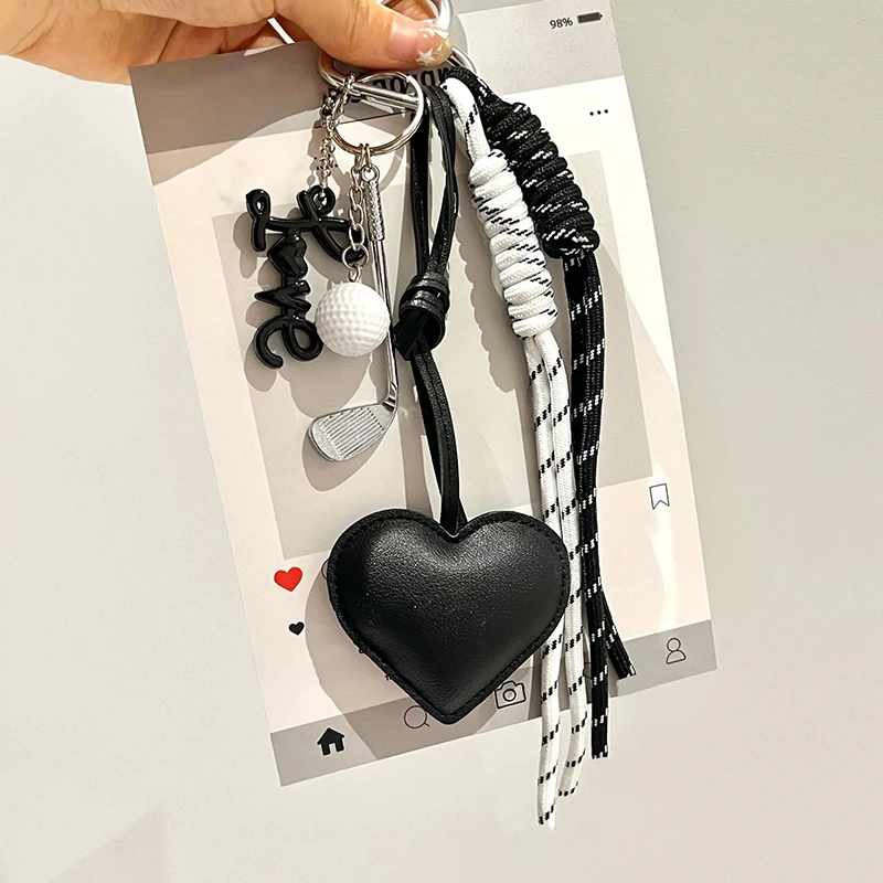 Unique PU Leather Bag Pendant Braided Rope Heart Shape Heart Bag Charm Charm Decor Gift Design Bag Decor Charm For Gift Giving