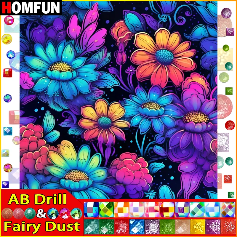 HOMFUN Fairy Dust AB Diamond Painting Full Square/Round Drill 5D DIY 