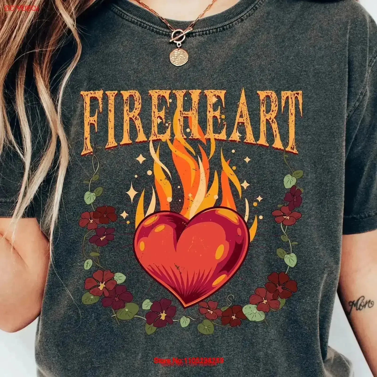 Fire HearT T Shirt To Whatever End Throne of Glass Comfort Retro You Do Not Yield Trendy vintage Washed Soft Comfortable Casual