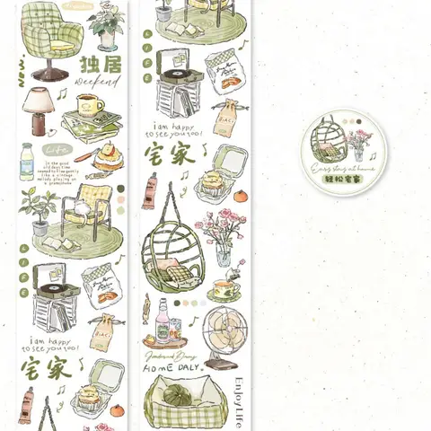 Slow Life Diary Series Special Oil Tape Washi Self-adhesive Scrapbooking Stickers Collage Painting DIY Decorative Decals