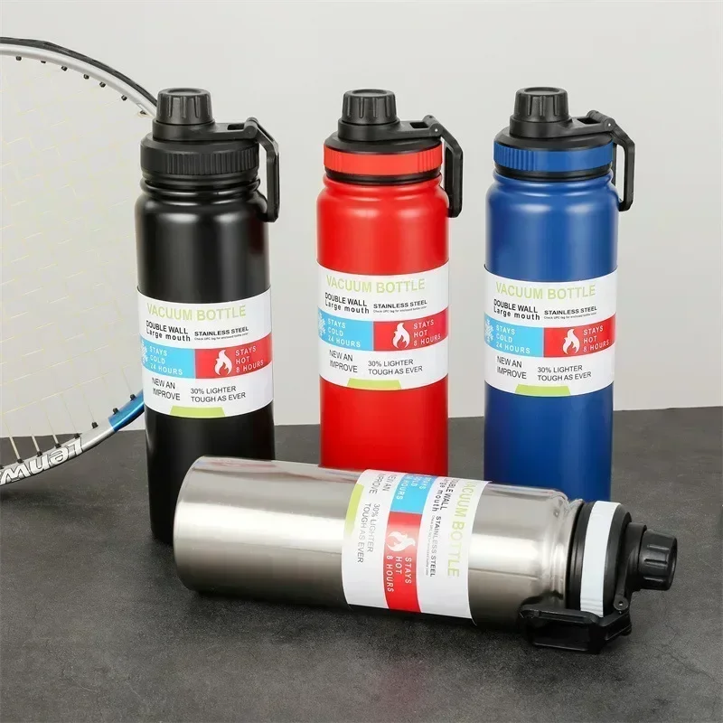 2024 Large Capacity Sports Water Bottle Portable Travel Car Water Cup Stainless Steel Space Kettle Thermos Flask