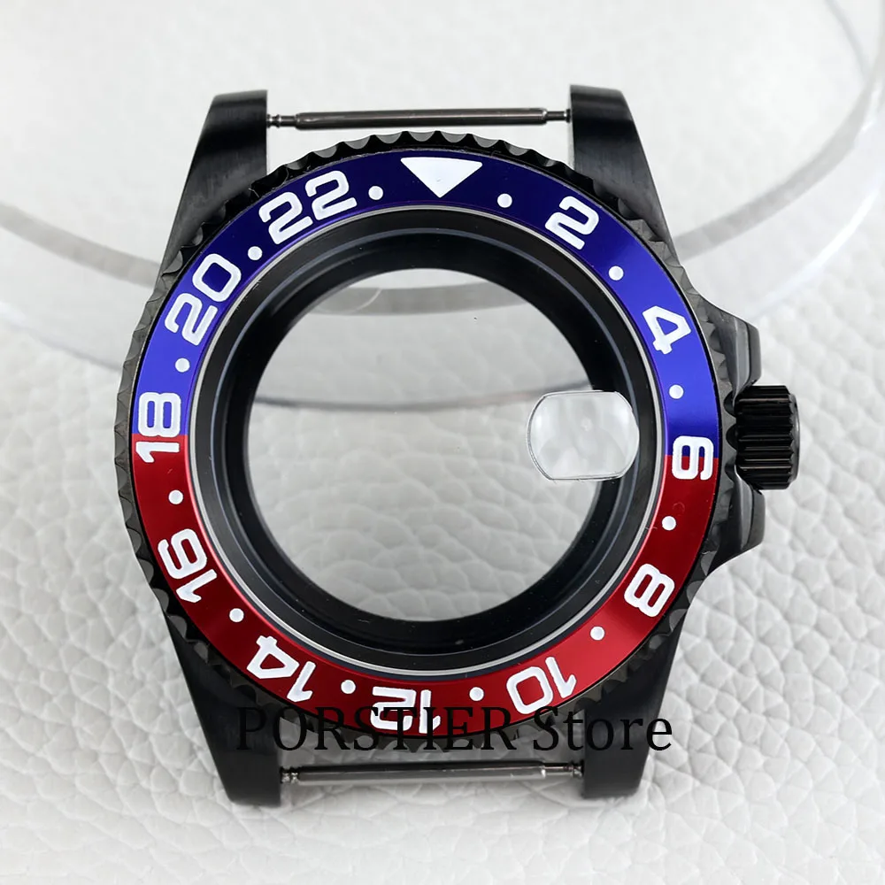 블랙 pvd 시계 케이스, 316L 스틸, 세이코 NH35 NH36 무브먼트, 28.5mm 다이얼 서브마리너 GMT 요트 마스터 케이스, 100m 방수