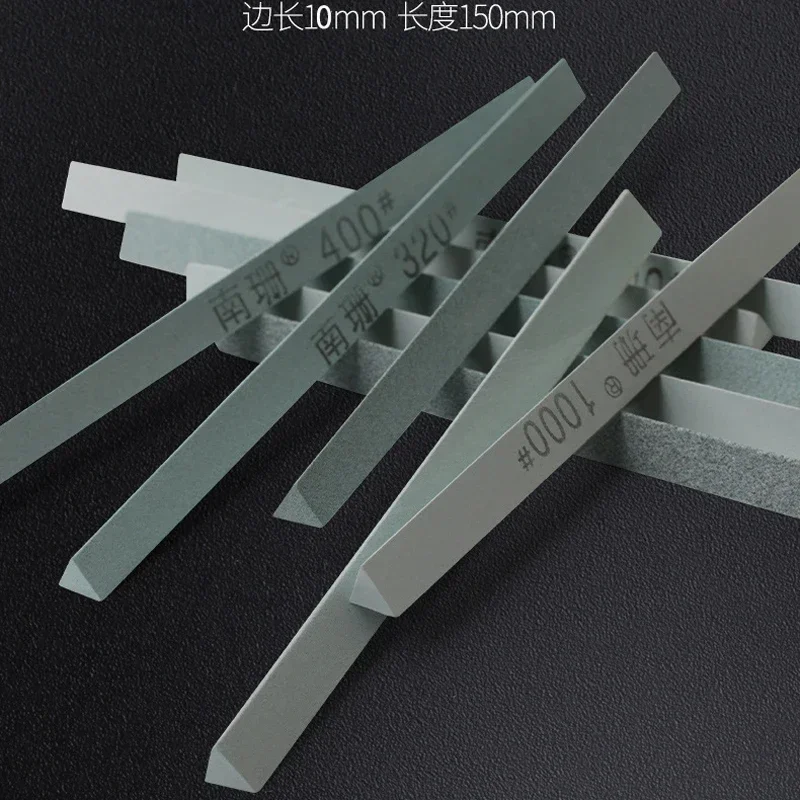 240/320/400/600 Grit Oil Stone Green Silicon Carbide Sand Bar Grinding Block Ceramic Jade Round Triangle Knife Sharpener Tool